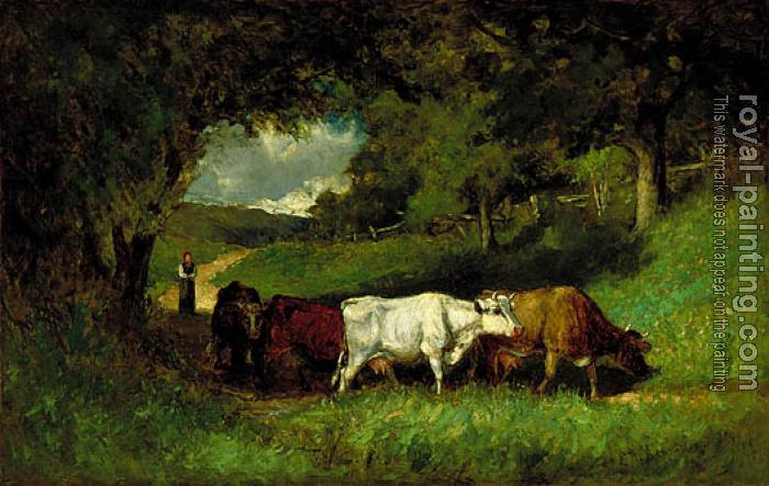 Edward Mitchell Bannister : Driving home the cows